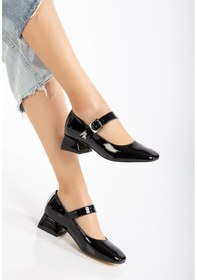 Resim Aska Shoes St-006 Rugan/cild/süet Günlük 4 Cm Topuklu Bayan Ayakkabı Siyah Rugan 