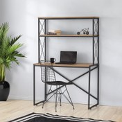 Resim Erezoğulları Mobilya Ferforje Çalışma Masası Ahşap 156 x 104 cm Kahverengi 