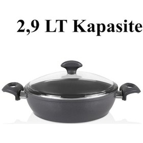 Resim Falez Seramik Karnıyarık Tencere 24 Cm Füme Renk Füme 