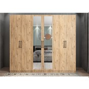 Resim Kayra 6 Kapaklı Gardırop Dolap Çam - Ücretsiz Kurulum 