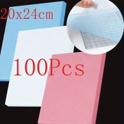 Resim 100 adet Kırmızı/Beyaz/Mavi Tek Kullanımlık Tırnak Vakum Filtre Kağıdı, Ultra İnce Kumaş Tırnak Sanatı Toz Toplayıcı Kağıt, Tırnak Temizleme Makinesi için Değiştirilebilir Filtre Kağıdı 