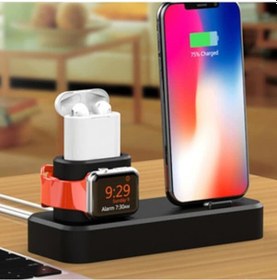 Resim Ally 3In1 Chargıng Base Apple Uyumlu iPhone Iwatch Ipods Sılıkon Şarj Stand 