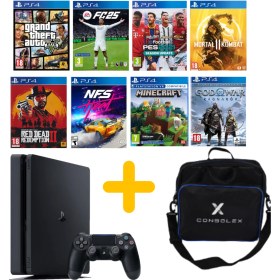 Resim Sony Playstation 4 Slim - 1 TB + Tek Kol + 9.00/11.00 + (yenilenmis) + Consolex Çanta 