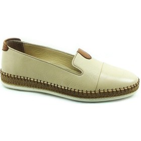 Resim Marine Shoes Hakiki Deri Günlük Bayan Ayakkabı Bej 86 P01 