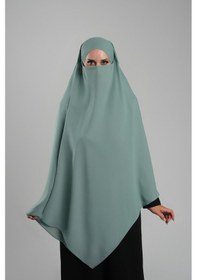 Resim Hürrem Bone Mint Yeşili Pratik Hazır Geçmeli Tesettür Eşarp Krep Bağcıklı Sufle Hijab 2313 13 Mint Yeşili 