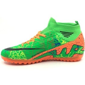 Resim Taşpınar Laliga Erkek Günlük Halı Saha Krampon Çoraplı Spor Ayakkabı 36-45 Yeşil Turuncu Yeşil - Turuncu 