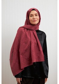 Resim Mirsoy Scarf Aura Desen Pamuk Jakar Şal Gül 