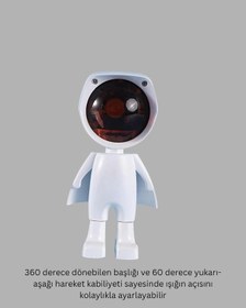 Resim 360 Ayarlanabilir Başlıklı Astronot Gece Lambası Siyah 
