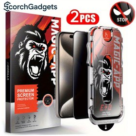 Resim IPhone 16/15/14/12 Serisi için Temperli Cam Gizlilik Ekran Koruma - Oleofobik Kaplama, Tozsuz Kurulum, Sorunsuz Otomatik Temizlik 