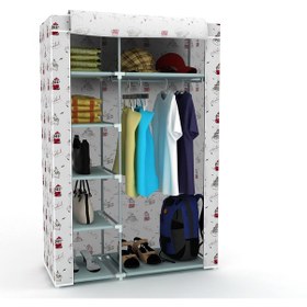 Resim Dzgn Home Tek Yandan Raflı Metal Bez Dolap Gardrop-istanbul Desen İstanbul 