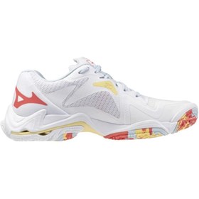 Resim MIZUNO Wave Lightning Z8 Kadın Voleybol Ayakkabısı Beyaz / Pembe 