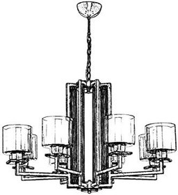 Resim Avonni AV-60190-8E Eskitme Kaplama Modern Avize E27 Metal Cam 80cm 