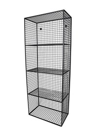 Resim Wessdizayn Metal Duvar Rafı 4 Gözlü Kitaplık Grid Kafes Tel Model Wd-61 