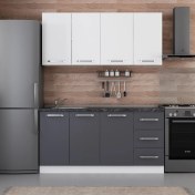 Resim Evim 165 Cm Mutfak Dolabı Beyaz Antrasit 165-A1 