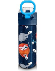 Resim Coral High Kids Lacivert Mavi Astronot Desenli Pipetli Ve Direkt İçim Çelik Termos 500 Ml 31999 Mavi - Mercan 