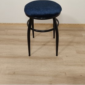 Resim Evko Mobilya Tabure, Bar Taburesi, 2'li Tabure,siyah Ayaklı-mavi 