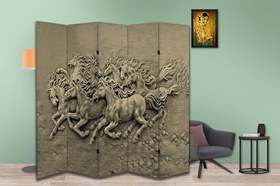 Resim At Tasarımlı Özel Tasarım Paravan Room Divider 180 x 200 cm 