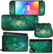 Resim Nintendo Switch OLED Cilt için ROIPIN, Nintendo OLED için Koruyucu Film Etiketi, Switch OLED için Tam Sarma Kaplama, Koruyucu Cilt Kapağı, Komik Moda Havalı Anahtar Oyun Kaplamaları (Aurora) 