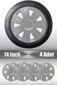 Resim FRWY Ford Fiesta 14" inç Uyumlu 4 Adet 1 Takım Gri Jant Kapağı 