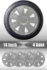 Resim FRWY Ford Fiesta 14" inç Uyumlu 4 Adet 1 Takım Gri Jant Kapağı 
