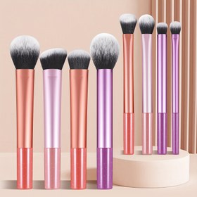 Resim Makeup Brush Sets, 8 adet Eğlenceli Taşınabilir Çok Fonksiyonlu Kozmetik Fırça Tüm Cilt Tipleri İçin Uygun 