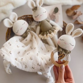 Resim Amigurumi Fırfırlı Tavşanım 3lü Set Yeşil - Oyuncak 