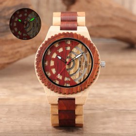 Resim 2xudc Stil 2 Yeni Spor Ahşap Izle Takvim Su Geçirmez Erkek Izle Özel Logo Erkekler Kuvars Izle (Yurt Dışından) 