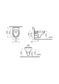 Resim Vitra S20 Round Smoothflush Asma Klozet + Vitra Yavaş Kapanır Kapak 