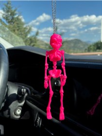 Resim Genel Markalar İskelet Ayna Süsü Pembe Araba Süsü 