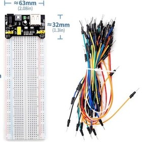 Resim Mb-102 Breadboard + 65 Parça Kablo Seti + Breadboard Güç Kaynağı 