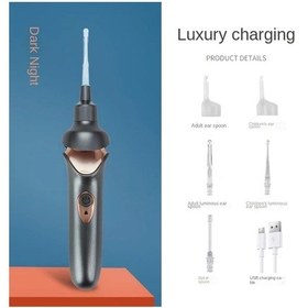 Resim Willowhaven Siyah Kulak Kirı Temizleme Aleti Işıklı Elektrikli Emme Çubuğu Lambalı Kulak Bakım Seti Siyah 