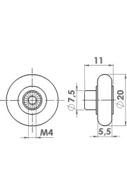 Resim Anpa Duşakabin Sabit Bilyasız Kısa Rulmanı Tekeri Makarası 