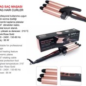 Resim Trina Profesyonel Saç WAG Maşası 19 mm -084 Su Dalgası Seramik Kaplama Plakalar Rose Gold 