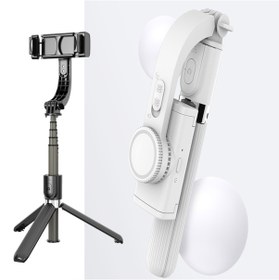 Resim L08 Bluetooth Self-Timer Gimbal Sabitleyici Tripod Beyaz 