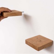 Resim Master Hands 2'li Kayın Ahşap Bitki Rafı,15x15 Cm Duvar Dekoru, Küçük Raf, Duvar Aksesuar Standı 