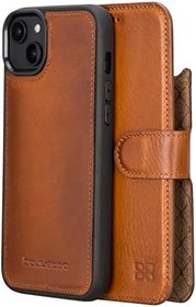 Resim BOULETTA iPhone 14 Plus Kılıf Cüzdan Kılıf ile Uyumlu - Hakiki Deri Manyetik Çıkarılabilir Folyo Telefon Kılıfı RFID Kart Tutucu 3 Yuvalı 6,7 inç 