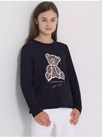 Resim Aprel' Gençler İçin Baskılı Pamuklu %100 Uzun Kollu Kolsuz Üst 256677078 Siyah 