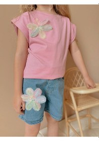 Resim Jolly Kids Kız Çocuk Kot Jean Şortlu Badili Takım Pembe 
