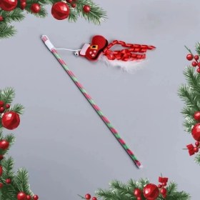 Resim K-Yonlineticaret Yılbaşı Temalı Zilli Kedi Oyun Oltası 