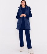 Resim Sarah Kapşonlu Şişme Yelekli Spor Üçlü Takım - 70030 - İndigo-15 İndigo 