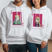 Resim Poker Sevgililer Kapşonlu Sevgili Sweatshirt 