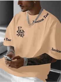 Resim Snapbuy Harf Baskılı Spor Tişört - Kısa Kollu Unisex Günlük Yazlık Tişörtaltınerkek Altın 