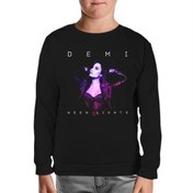 Resim Demi Lovato - Neon Lights Siyah Çocuk Sweatshirt 