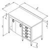 Resim Öztiryakiler Çalışma Tezgahı Dolaplı GN Çekmeceli 190x70 CM 