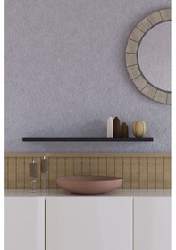 Resim Yankı-BYEG 70 cm Mat Siyah Mdf Duvar Rafı Gizli Bağlantı Kitaplık 