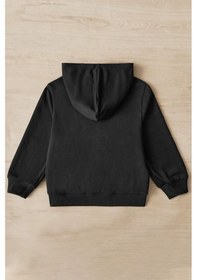 Resim Uyguntarz Çocuk Ateş Baskılı Sweatshirt Siyah 
