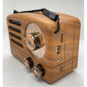 Resim Kahverengi Nostaljik Bluetooth Müzik Kutusu, Usb, Sd ve Radyo Özellikleriyle 