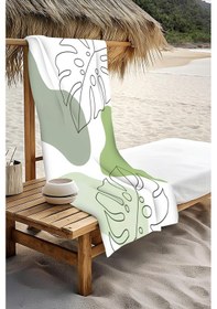 Resim Dijital Baskı Plaj Deniz Havlusu Yaprak Desenli Peştamal Hvl0184 Renkli 