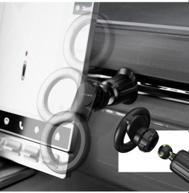 Resim Lenyes Cr183 Magsafe Magnetik Özellikli 360 Dönebilen Havalandırma Tasarım Araç Telefon Tutucu Siyah 