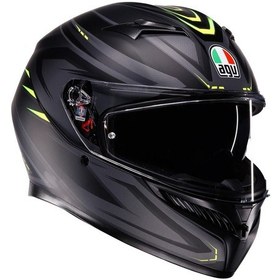 Resim Agv K3 Mplk Syth Kapalı Kask Mat Siyah Sarı 